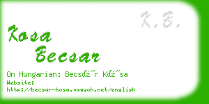 kosa becsar business card